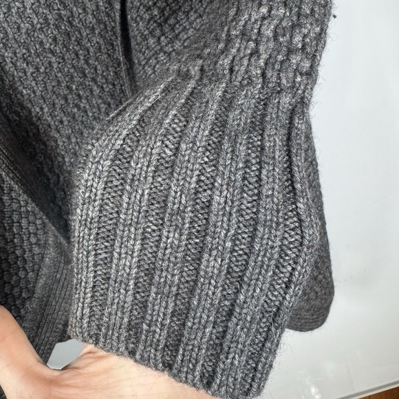 Athleta Women's Medium Charcoal Gray Wool Yak Hair Shawl Collar Cardigan Sweater - Picture 7 of 10